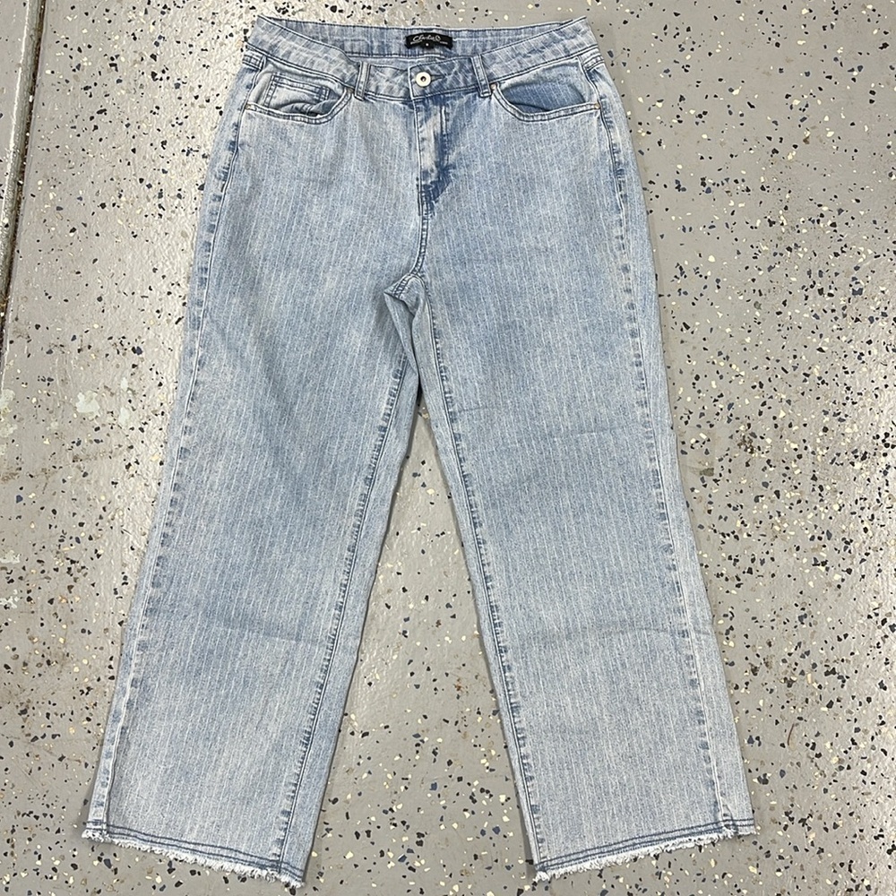 Charlie Wide Leg Striped Jeans Size 8